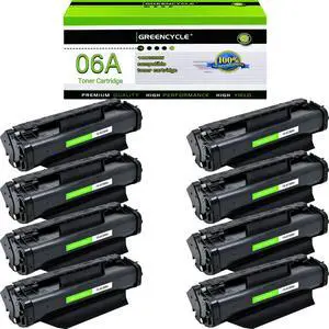 GREENCYCLE High-Yield 06A C3906A Toner Cartridge Replacement Compatible for HP Laser jet 5L Xtra 5L-FS 6L 6Lse 6Lxi 3100 3100se 3100xi 3150 3150se 3150xi,Page Yield Up to 3100 Pages (Black,8 Pack)