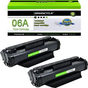 GREENCYCLE High-Yield 06A C3906A Toner Cartridge Replacement Compatible for HP Laser jet 5L Xtra 5L-FS 6L 6Lse 6Lxi 3100 3100se 3100xi 3150 3150se 3150xi,Page Yield Up to 3100 Pages (Black,2 Pack)