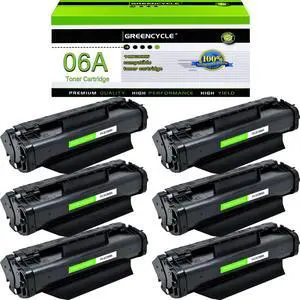 GREENCYCLE High-Yield 06A C3906A Toner Cartridge Replacement Compatible for HP Laser jet 5L Xtra 5L-FS 6L 6Lse 6Lxi 3100 3100se 3100xi 3150 3150se 3150xi,Page Yield Up to 3100 Pages (Black,6 Pack)