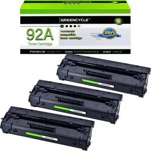 Greencycle C4092A Compatible Toner Cartridge Replacement for HP C4092A 92A Toner Cartridge use for Laser Jet 1100 1100a 1100ase 1100axi 1100se 1100xi 3200 3200m 3200se Printer(3 Pack,Black)