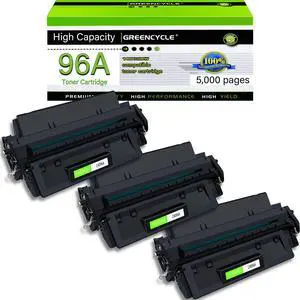 greencycle C4096A Toner Cartridge Replacement Compatible for HP 96A C4096A EP-22 Black Toner Cartridge  Laserjet 2100 2100m 2100se 2100tn 2100xi 2200 2200d 2200dn 2200dse 2200dt 2200dtn(3Pack)