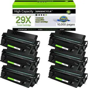 Greencycle C4129X Compatible Toner Cartridge Replacement for HP C4129X 29X Toner Cartridge use for Laser Jet 5000 5000n 5000dn 5000gn 5100 5100tn 5100dtn Printer(6 Pack,Black)