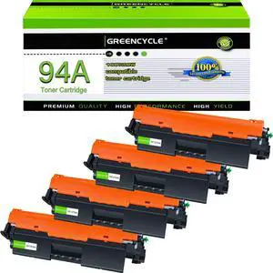 greencycle Compatible 94A Toner Cartridge Replacement for HP 94A CF294A Work with Laser jet Pro MFP M148dw M148fdw M118dw M149fdw, Pro M118 M148 M149 Printer (Black, 4-Pack)