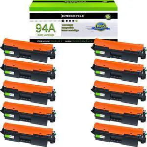 greencycle Compatible 94A Toner Cartridge Replacement for HP 94A CF294A Work with Laser jet Pro MFP M148dw M148fdw M118dw M149fdw, Pro M118 M148 M149 Printer (Black, 10-Pack)