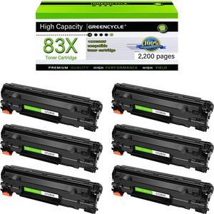 greencycle CF283X Compatible Toner Cartridge Replacement for HP 83X CF283X Black Cartridge Laserjet Pro M201 M201dw M201n MFP M225 M225dn M225dw M225rdn Laser Printers (6Pk)