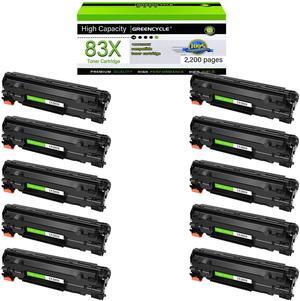 greencycle CF283X Compatible Toner Cartridge Replacement for HP 83X CF283X Black Cartridge Laserjet Pro M201 M201dw M201n MFP M225 M225dn M225dw M225rdn Laser Printers (10Pk)