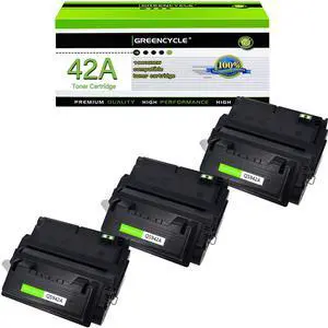 greencycle Q5942A Compatible Toner Cartridge Replacement for HP 42A Q5942A Black Cartridge Laserjet 4200 4240 4250 4250TN 4250N 4250DTN 4300 4350 4345MFP 4350N 4350TN 4350DTN Series Printers (3Pk)