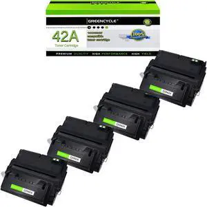 greencycle Q5942A Compatible Toner Cartridge Replacement for HP 42A Q5942A Black Cartridge Laserjet 4200 4240 4250 4250TN 4250N 4250DTN 4300 4350 4345MFP 4350N 4350TN 4350DTN Series Printers (4Pk)