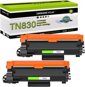 greencycle 2 Pack Compatible Black Toner Cartridge Replacement for Brother TN830 TN830XL use with HL-L2405W HL-L2460DW MFC-L2900DW MFC-L2820DW Laser Printer