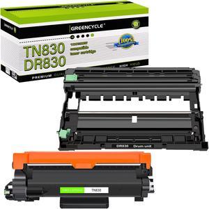 Greencycle (1 toner, 1 drum) TN830 Toner cartridge & DR830 Drum unit Compatible for Brother HL-L2460DW HL-L2405W HL-L2480DW DCP-L2640DW MFC-L2820DW printer (with Chip)