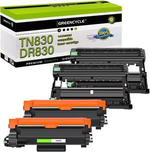 Greencycle (2 toner, 2 drum) TN830 Toner cartridge & DR830 Drum unit Compatible for Brother HL-L2460DW HL-L2405W HL-L2480DW DCP-L2640DW MFC-L2820DW printer (with Chip)