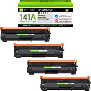 greencycle W1410A Compatible Replacement for Hp 141A Black Toner Cartridge Laserjet Pro M110w MFP M140w M139w(4Pk,with chip)