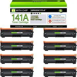 GREENCYCLE W1410A WITH CHIP Compatible Toner Cartridge Replacement for HP W1410A 141A Toner Cartridge use for Laser jet Pro M110w MFP M140w M139w Printer(8 Pack,Black,with chip)