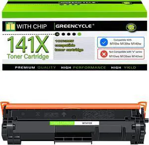 greencycle W1410X W1410A 141A Compatible Replacement for Hp 141X Black Toner Cartridge Laser jet Pro M110w MFP M140w M139w(1Pk,with chip) greencycle W1410X W1410A 141A Compatible Replacement for Hp 141X Black Toner Cartridge Laser jet Pro M110w MFP M140w M139w(1Pk,with chip)