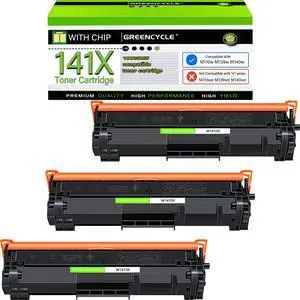 greencycle W1410X W1410A 141A Compatible Replacement for Hp 141X Black Toner Cartridge Laser jet Pro M110w MFP M140w M139w(3Pk,with chip)