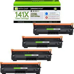 greencycle W1410X W1410A 141A Compatible Replacement for Hp 141X Black Toner Cartridge Laser jet Pro M110w MFP M140w M139w(4Pk,with chip)