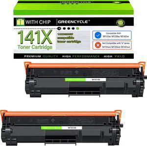 greencycle W1410X W1410A 141A Compatible Replacement for Hp 141X Black Toner Cartridge Laser jet Pro M110w MFP M140w M139w(2Pk,with chip) greencycle W1410X W1410A 141A Compatible Replacement for Hp 141X Black Toner Cartridge Laser jet Pro M110w MFP M140w M139w(2Pk,with chip)