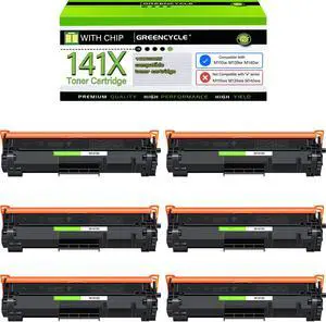 greencycle W1410X W1410A 141A Compatible Replacement for Hp 141X Black Toner Cartridge Laser jet Pro M110w MFP M140w M139w(6Pk,with chip) greencycle W1410X W1410A 141A Compatible Replacement for Hp 141X Black Toner Cartridge Laser jet Pro M110w MFP M140w M139w(6Pk,with chip)