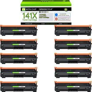 greencycle W1410X W1410A 141A Compatible Replacement for Hp 141X Black Toner Cartridge Laser jet Pro M110w MFP M140w M139w(10Pk,with chip) greencycle W1410X W1410A 141A Compatible Replacement for Hp 141X Black Toner Cartridge Laser jet Pro M110w MFP M140w M139w(10Pk,with chip)