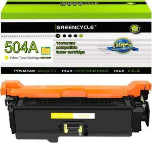greencycle 1 Pack Toner Cartridge Compatible for HP 504A CE252A Yellow Toner Work with CP3525 CM3530 CM3530fs CP3525dn CP3525n CP3525x Printer