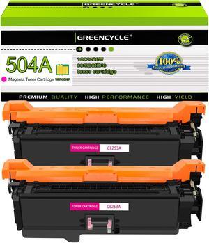 greencycle 2 Pack Toner Cartridge Compatible for HP 504A CE253A Magenta Toner Works on Color Laser jet CP3525dn CM3530TS CP3525 CM3530 CM3530fs MFP Printer