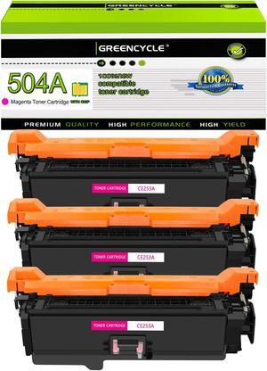 greencycle 3 Pack Toner Cartridge Compatible for HP 504A CE253A Magenta Toner Works on Color Laser jet CP3525dn CM3530TS CP3525 CM3530 CM3530fs MFP Printer