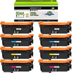 greencycle Toner Cartridge Compatible for HP 504A CE250A CE251A CE252A CE253A Toner Works on Color Laser jet CP3525dn CM3530TS CP3525 CM3530 Printer (2 Black 2 Cyan 2 Yellow 2 Magenta)