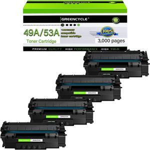 greencycle Q7553A Compatible Toner Cartridge Replacement for HP 53A Q7553A 49A Q5949A Black Cartridge Laserjet 1320 1320n P2015 P2015d P2015n P2010 P2014 M2727nf 3390 3392 Printer (4Pk)