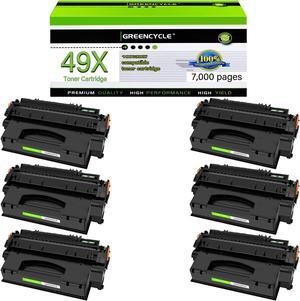 GREENCYCLE 6 Pack 49X Black Toner Cartridge Replacement Compatible for HP Q5949X 53X Q7553X for HP Laserjet 1320 1320n 1320nw 3390 3392 M2727nf P2015dn P2015 P2014 P2010 Series Printer (7000 Pages)