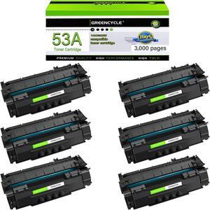 greencycle Q7553A Compatible Toner Cartridge Replacement for HP 53A Q7553A 49A Q5949A Black Cartridge Laserjet 1320 1320n P2015 P2015d P2015n P2010 P2014 M2727nf 3390 3392 Printer (6Pk)