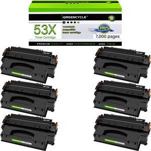 greencycle Q7553X Compatible Toner Cartridge Replacement for HP 53X Q7553X 49X Q5949X Black Cartridge Laserjet 1320 1320n P2015 P2015d P2015n P2010 P2014 M2727nf 3390 3392 Printer (6Pk)
