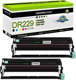 greencycle 2 Pack DR229CL Drum Compatible Drum Unit Replacement for Brother DR229 DR-229 Work with MFC-L3720CDW MFC-L3780CDW HL-L3220CDW HL-L3300CDW HL-L3295CDW Printer (Black,Yellow,Cyan,Magenta)