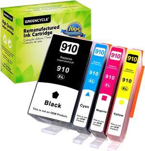 910XL 4 Pack Combo Pack Greencycle Ink Cartridge Replacement for HP 910 XL Compatible with HP OfficeJet Pro 8020 8025 8030 8035 8028 OfficeJet 8022 8010 8015 Pritner (Black Cyan Magenta Yellow)