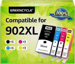 Greencycle 902XL Ink Cartridge Replacement for HP 902 XL 902XL Compatible with HP Officejet 6950 6951 6962 Officejet Pro 6968 6970 6960 Printer(12 Combo Pack, Black Cyan Magenta Yellow)