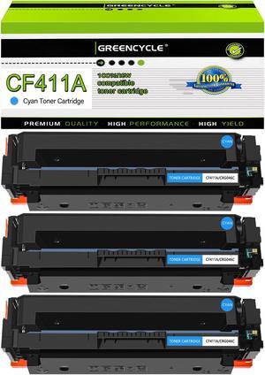 greencycle 3 Pack 410A CF411A Compatible Toner Cartridge Replacement for HP 410A CF411A Cyan Toner work with Color Laser Jet Pro M452dn M452dw M452nw M477fdn M477fdw M477fnw M377dw Printer