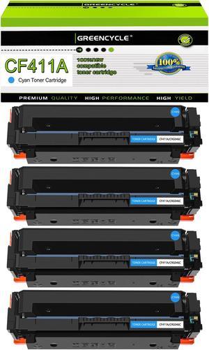 greencycle 4 Pack 410A CF411A Compatible Toner Cartridge Replacement for HP 410A CF411A Cyan Toner work with Color Laser Jet Pro M452dn M452dw M452nw M477fdn M477fdw M477fnw M377dw Printer