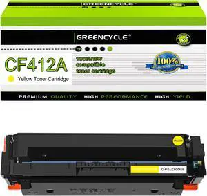 greencycle 1 Pack 410A CF412A Compatible Toner Cartridge Replacement for HP 410A CF412A Yellow Toner Works on Color Laser Jet Pro M452dn M452dw M452nw M477fdn M477fdw M477fnw M377dw Printer