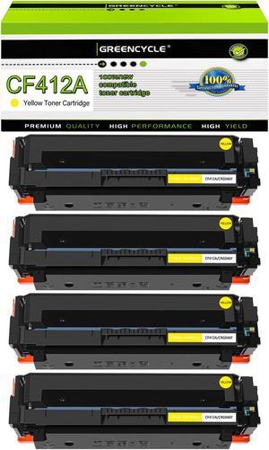 greencycle 4 Pack 410A CF412A Compatible Toner Cartridge Replacement for HP 410A CF412A Yellow Toner Works on Color Laser Jet Pro M452dn M452dw M452nw M477fdn M477fdw M477fnw M377dw Printer