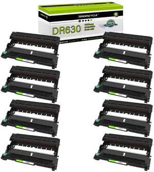 GREENCYCLE Compatible Drum Unit Replacement for Brother DR630 DR-630 Drum Use for MFC-L2700DW HL-L2300D DCP-L2540DW (Black, 8-Pack)