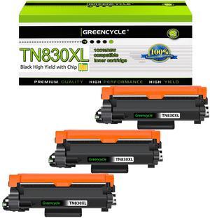 greencycle 3 Pack TN830XL Black Toner Cartridge Compatible for Brother TN-830XL TN830 TN-830 use HL-L2460DW L2400D L2480DW L2405W MFC-L2820DW DCP-L2640DW Printer