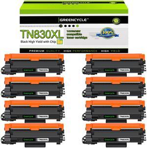 greencycle 8 Pack TN830XL Black Toner Cartridge Compatible for Brother TN-830XL TN830 TN-830 use HL-L2460DW L2400D L2480DW L2405W MFC-L2820DW DCP-L2640DW Printer