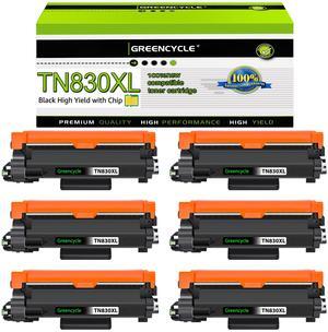 greencycle 6 Pack TN830XL Black Toner Cartridge Compatible for Brother TN-830XL TN830 TN-830 use HL-L2460DW L2400D L2480DW L2405W MFC-L2820DW DCP-L2640DW Printer