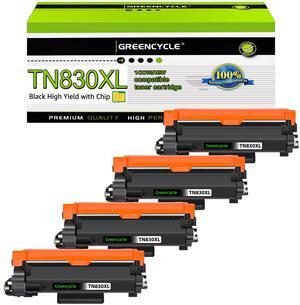 greencycle 4 Pack TN830XL Black Toner Cartridge Compatible for Brother TN-830XL TN830 TN-830 use HL-L2460DW L2400D L2480DW L2405W MFC-L2820DW DCP-L2640DW Printer