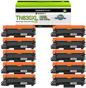 greencycle 10 Pack TN830XL Black Toner Cartridge Compatible for Brother TN-830XL TN830 TN-830 use HL-L2460DW L2400D L2480DW L2405W MFC-L2820DW DCP-L2640DW Printer
