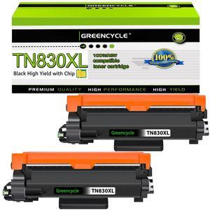 greencycle 2 Pack TN830XL Black Toner Cartridge Compatible for Brother TN-830XL TN830 TN-830 use HL-L2460DW L2400D L2480DW L2405W MFC-L2820DW DCP-L2640DW Printer