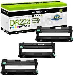 greencycle 3 Pack DR223CL Compatible Drum Unit Replacement for Brother DR-223CL DR223 DR-223 DR227 Drum Work to MFC-L3770CDW L3750CDW HL-L3230CDW L3290CDW Color Printer (Black Cyan Magenta Yellow)