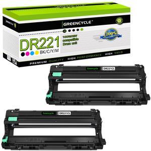 greencycle 2 Pack Compatible Drum Unit Replacement for Brother DR221 DR-221 DR221CL to Use with MFC-9130CW HL-3140CW HL-3170CDW HL-3140CW HL-3180CDW MFC-9330CDW DCP-9015CDW Printer