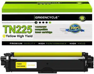 greencycle 1 Pack Compatible Yellow Toner Cartridge Replacement for Brother TN225Y TN225 TN221 TN-225 to Use with MFC-9130CW HL-3170CDW HL-3140CW HL-3180CDW MFC-9330CDW Printer high Yield