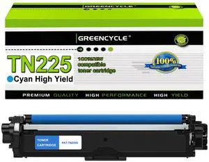 greencycle 1 Pack Compatible Cyan Toner Cartridge Replacement for Brother TN225C TN225 TN221 TN-225 to Use with MFC-9130CW HL-3170CDW HL-3140CW HL-3180CDW MFC-9330CDW Printer high Yield