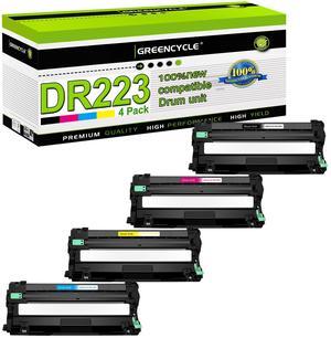 greencycle 4 Pack DR223CL Compatible Drum Unit Replacement for Brother DR-223CL DR223 DR-223 DR227 Drum Work to MFC-L3770CDW L3750CDW HL-L3230CDW L3290CDW Color Printer (Black Cyan Magenta Yellow)